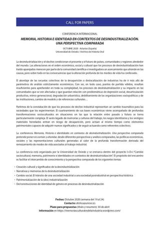 Image Call for Papers. Conferencia Internacional 'Memoria, historia e...