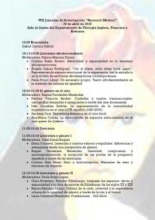 Imagen VIII Jornadas de Investigación Research Matters, 20 de abril de 2018,...